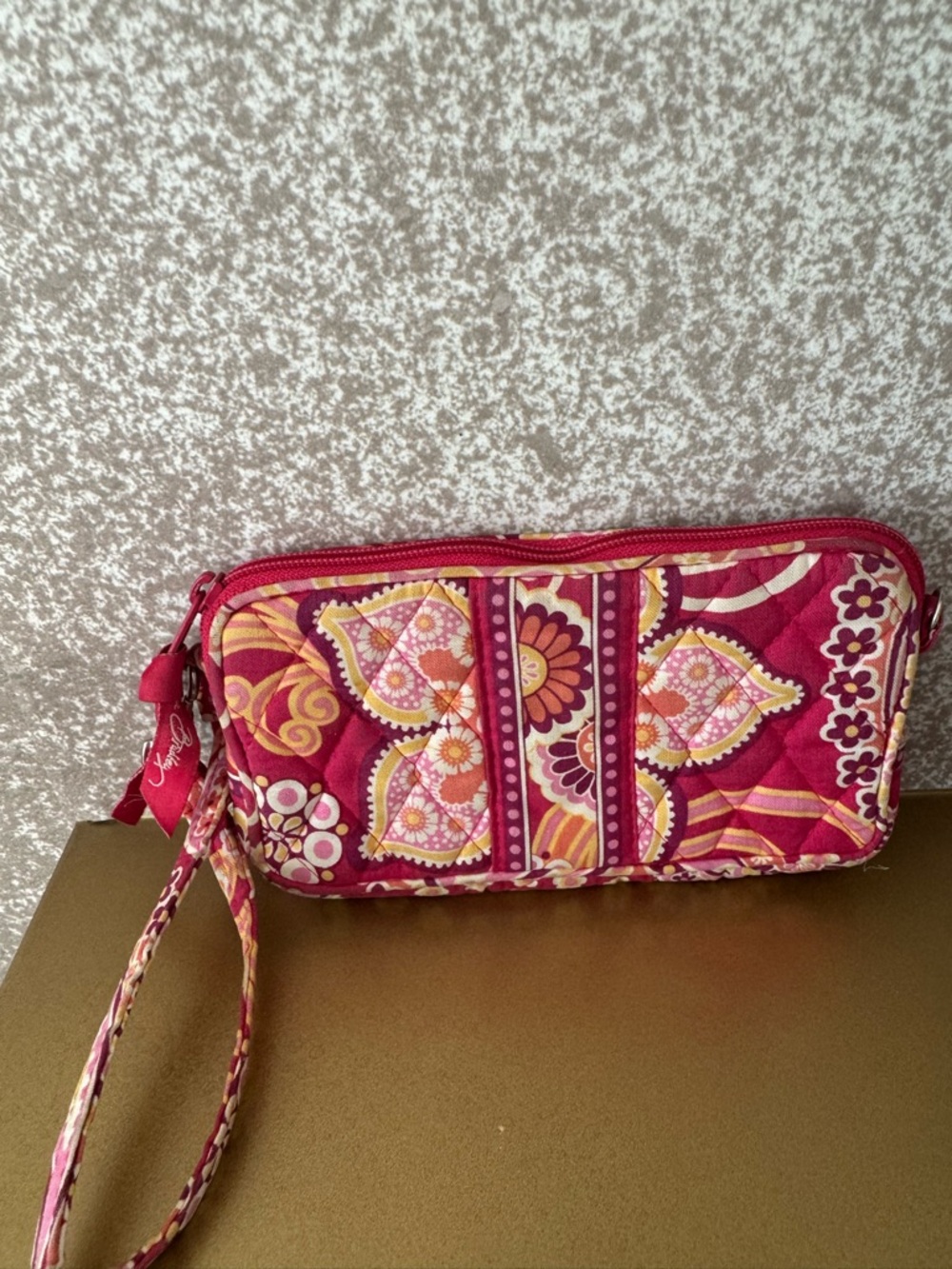 Vera Bradley Quilted Wristlet in Raspberry Floral - Picture 3 of 7